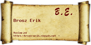 Brosz Erik névjegykártya